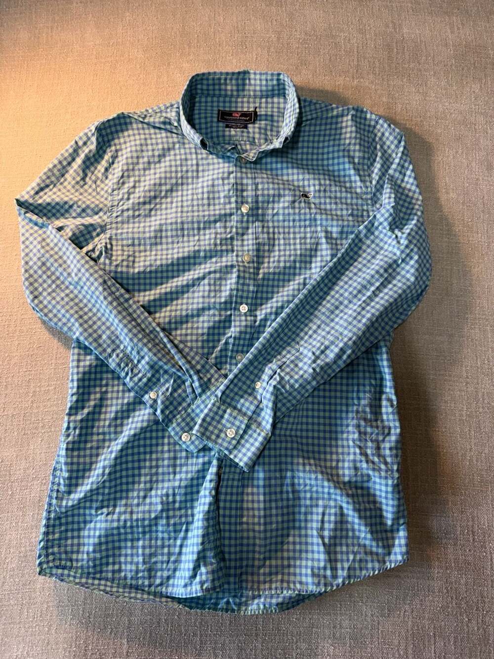Vineyard Vines Performance Whale Shirt Gingham Button Down XL